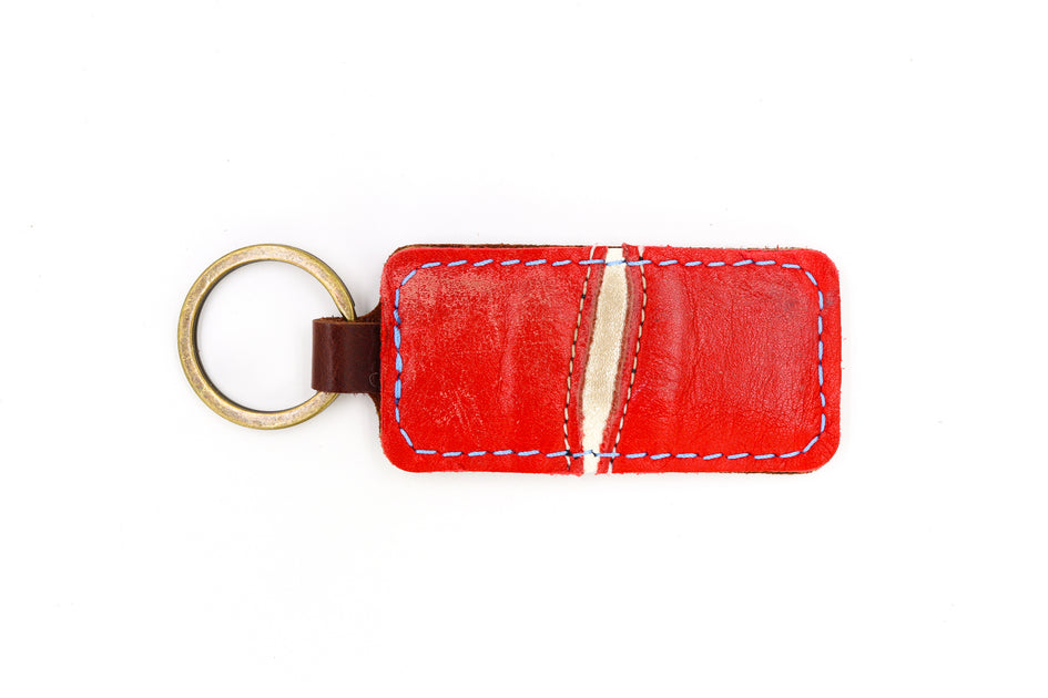 Montreal Red/White Keychain Second String Leather Company