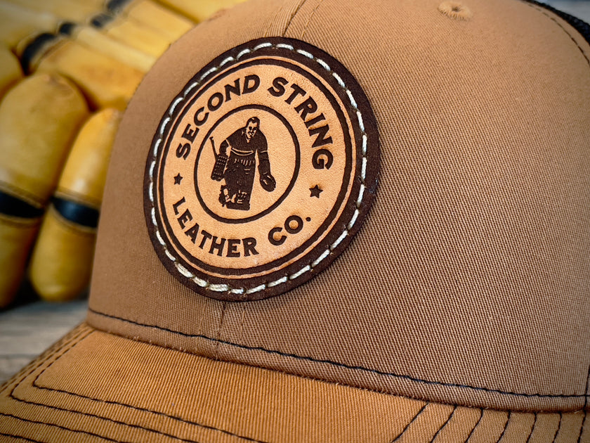Caramel Trucker Hat With Black Mesh Back Second String Leather Company