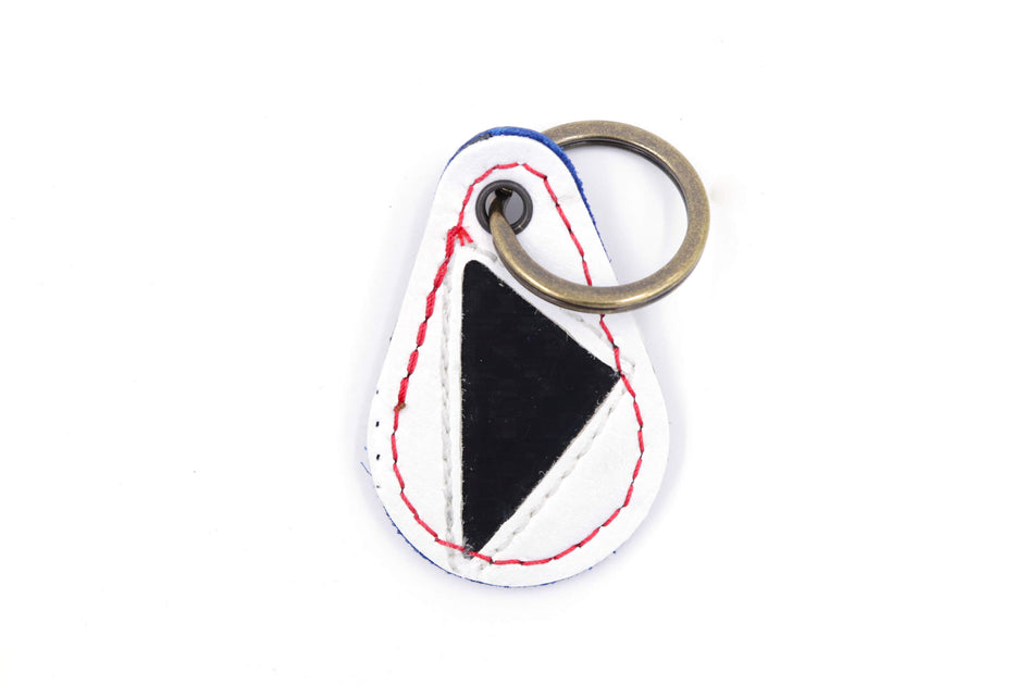 Sunshine Collection White/Black Keychain Second String Leather Company