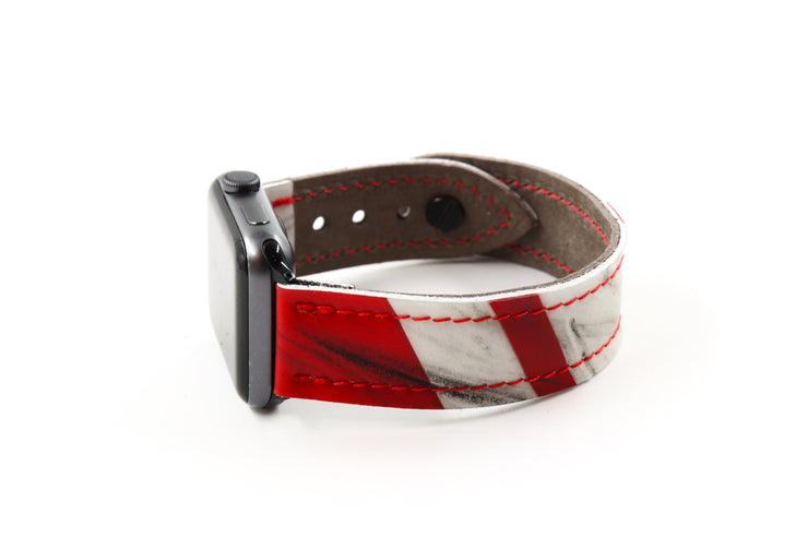 Detroit Red/White iWatch Band