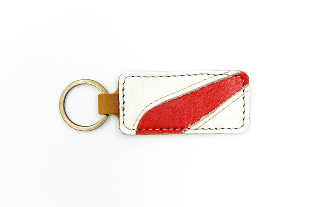 New York 2 White/Red Keychain