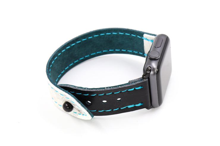 San Jose Shark Attack White/Black iWatch Band