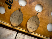 Vintage Goalie Leather 2" Drop Earrings