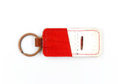 Detroit White/Red Keychain