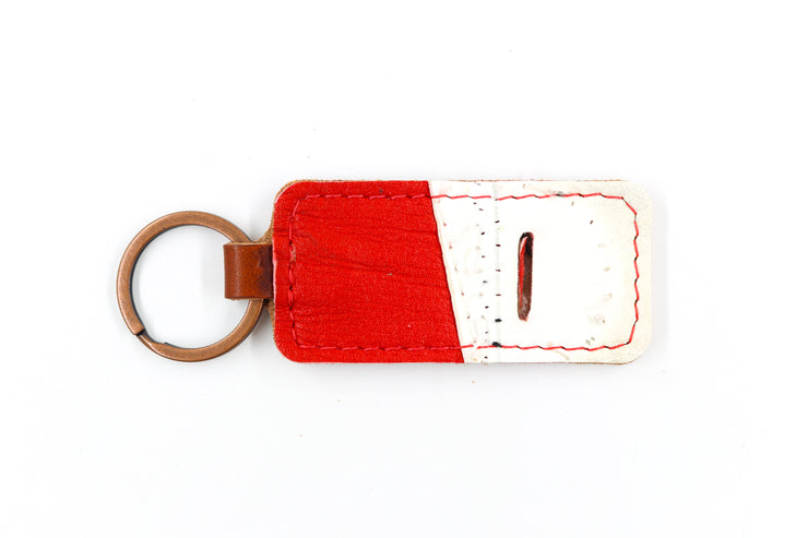 Detroit White/Red Keychain