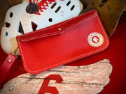 Red Travel Clutch Wallet