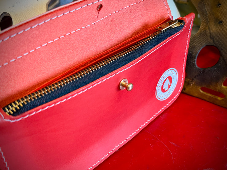 Red Travel Clutch Wallet