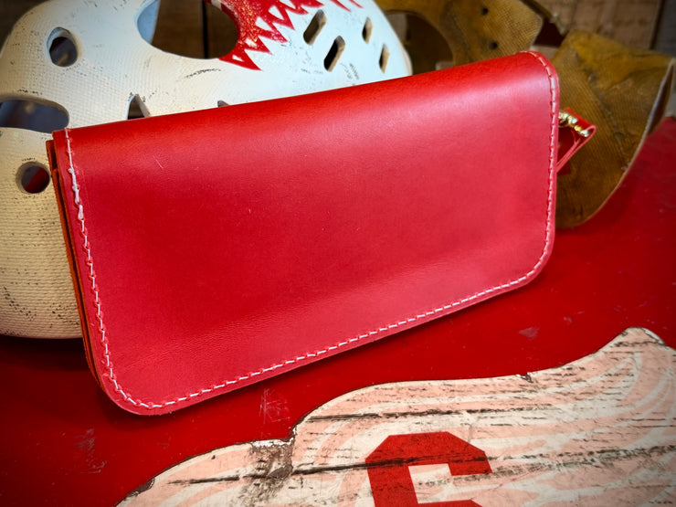 Red Travel Clutch Wallet