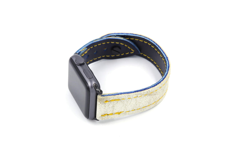 The Arch Collection White/Blue iWatch Band