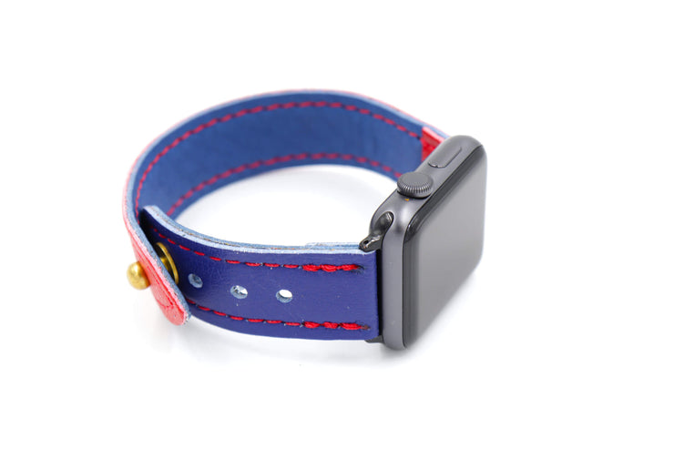 Les Habitants Collections Red/Royal iWatch Band