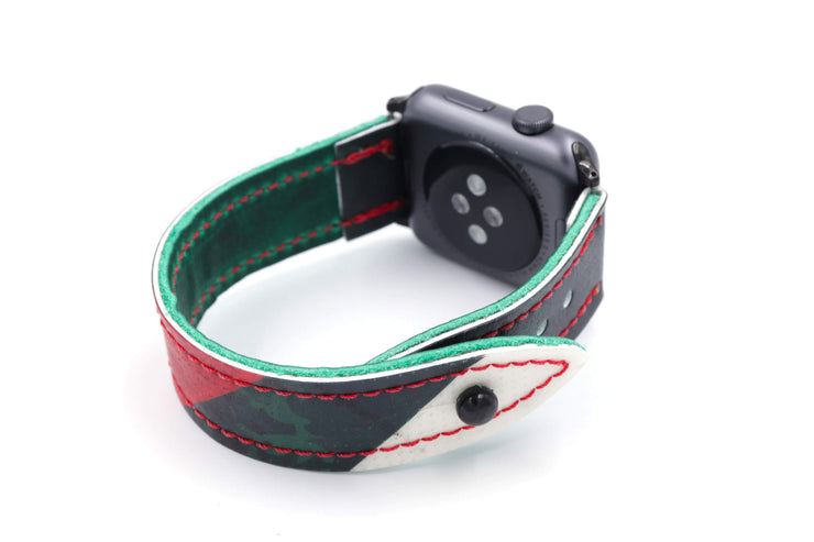 Into The Wild Collection Green/Red iWatch Band