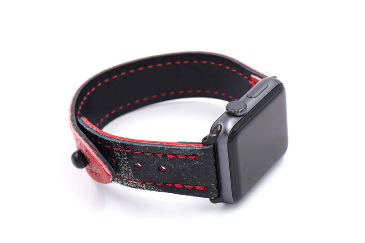 The Spider Collection Web/Red iWatch Band
