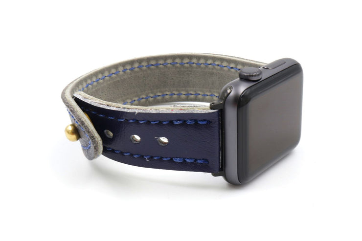 Vaughn White Waffle Navy iWatch Band