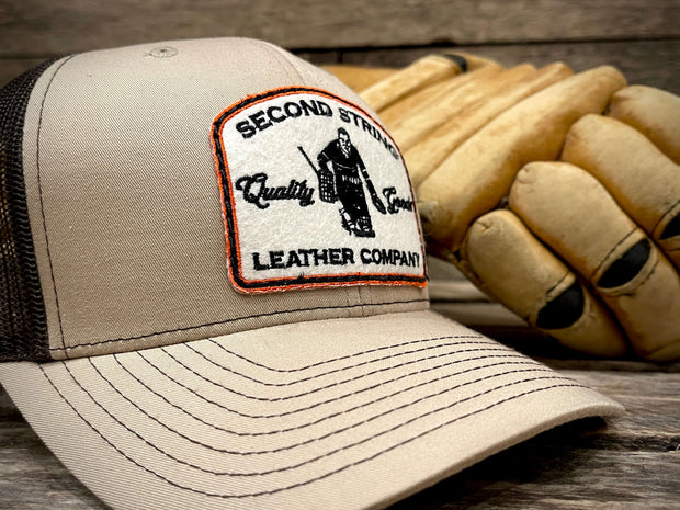 Khaki Trucker Hat With Coffee Brown Mesh Back
