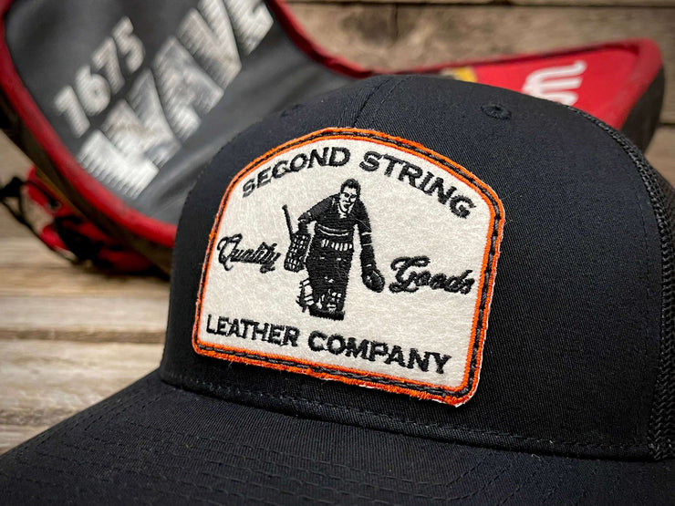 Black Trucker Hat With Black Mesh Back