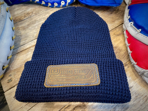 Winter Waffle Knit Beanie - Navy